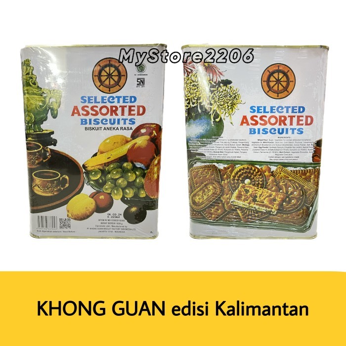 Biskuit Aneka Rasa KHONG GUAN Jadul Kaleng Putih edisi Kalimantan