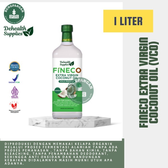 

Fineco DeHealth Extra Virgin Coconut Oil - Botol Kaca 1000 ml /1 liter