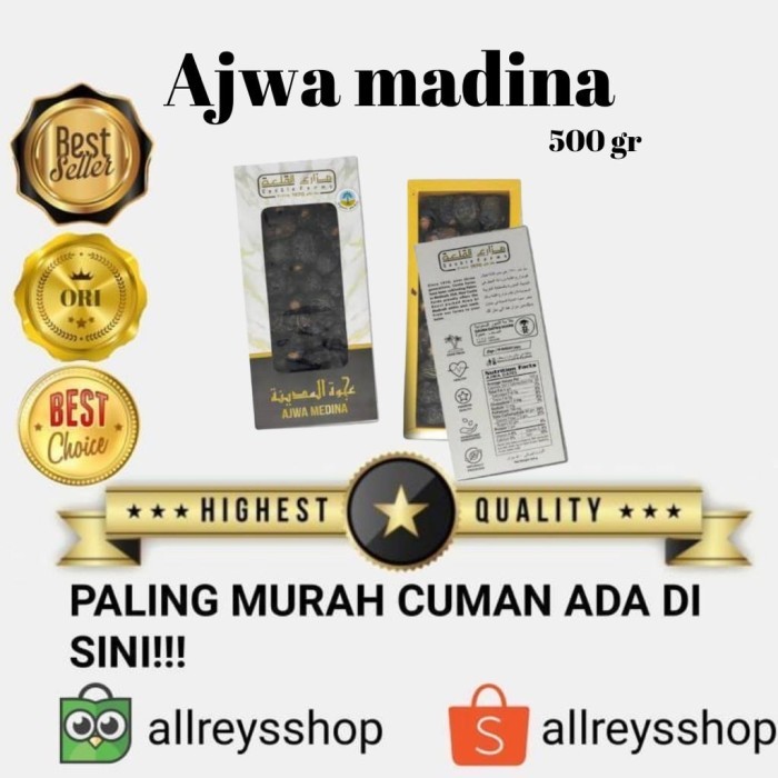 

Ajwa castle farms 500 gram /ajwa 500 gram ori / castle farms ajwa Ori