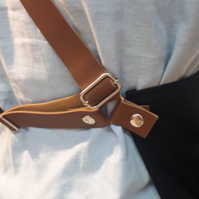 Apron Tali Silang Canvas + Sintetic Leather - Celemek Barista / Barist