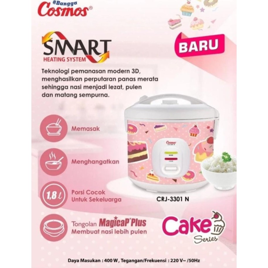 Magic Com / Rice Cooker Comsos Crj-3301N Cake / Crj3301Nc / Crj 3301 N