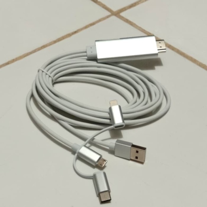 Best Quality Kabel Mhl 3 In 1 Iphone ,Usb Type C ,Micro Usb Full Hdtv 1080