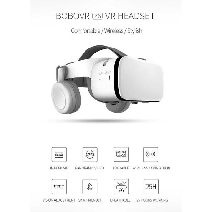 VIRTUAL REALITY BOBO Z5 VR BOX HELMET 3D 360 GLASSES HEADPHONE BOBOVR