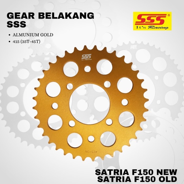 Gear Gir Suzuki Satria F150 Fu New Sss 415 35 - 46 Alloy Almunium Gold