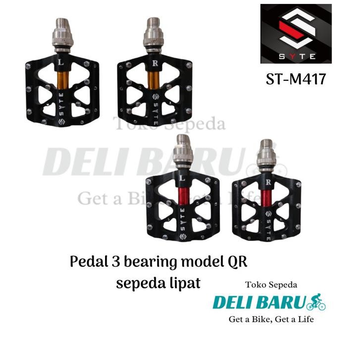 SYTE Pedal QR 3 bearing M417 Quick release CNC sepeda lipat MTB fixie 2112