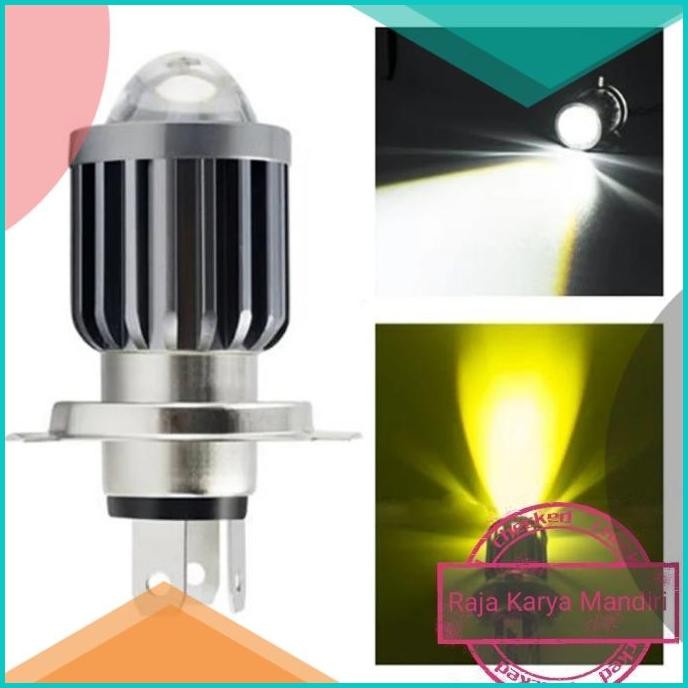 Lampu Depan Utama Kabut Led H4 Lensa Dua Warna Untuk Motor Mobil 11OKT