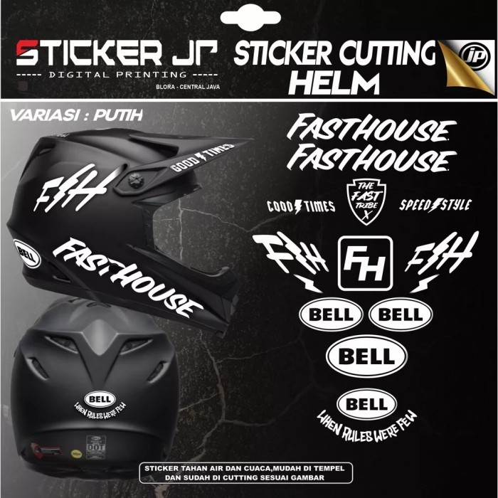 STICKER CUTTING HELMET BELL FASTHOUSE - STICKER HELM TRAIL