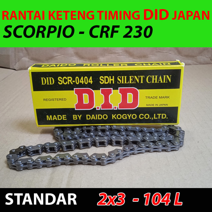 RANTAI KETENG SCORPIO CRF 230 STANDAR DID TIGER STROKE UP 104 MATA