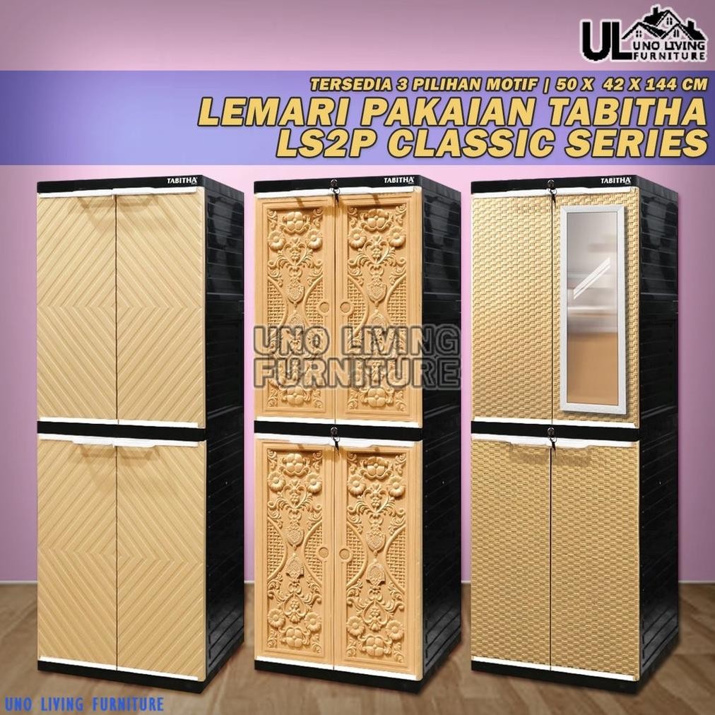 LEMARI PAKAIAN PLASTIK LEMARI TABITHA MINI JEPARA FULL KUNCI LEMARI 4 SUSUN 2 PINTU TABITHA LS2P