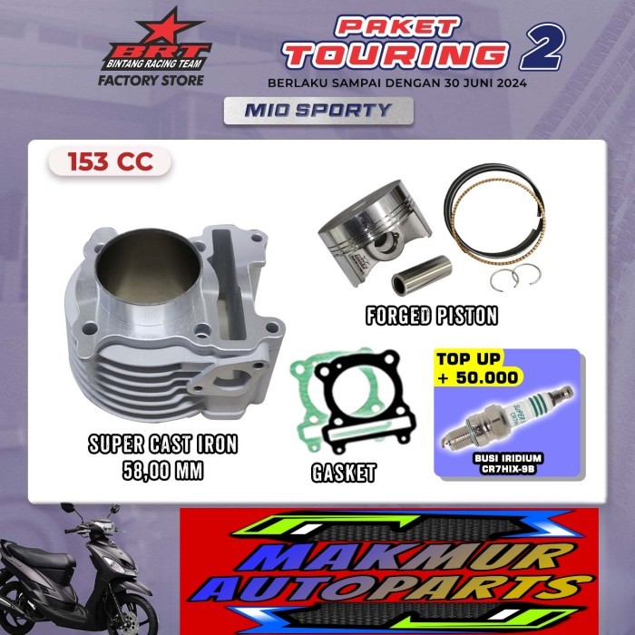Paket Bore Up Touring 2 Mio Sporty Brt - Blok Piston 58.00 Mm (Bintang Racing Team)