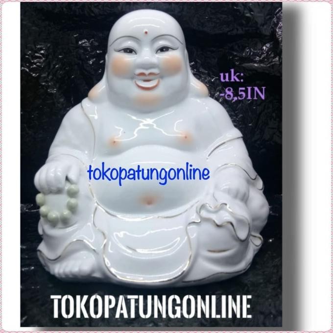 

Ready Patung Buddha Maitreya Julaihut Milekfo Keramik 8in
