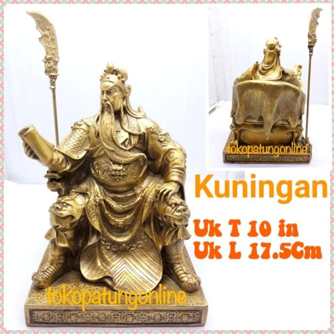 

Ready Patung Kwankong Kuningan Duduk T10in 21A