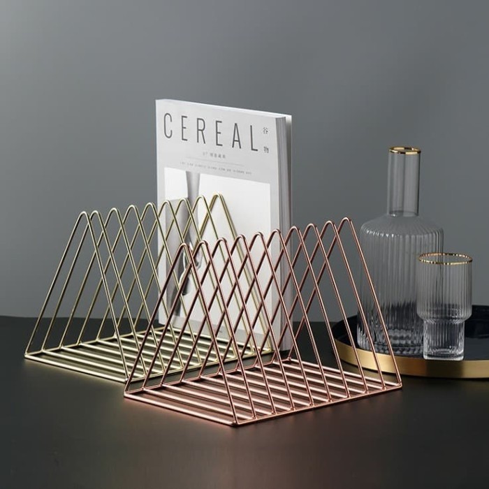 

Andra - Pembatas Buku Luxury Bookshelf Geometry Book Organizer Holder Magazine