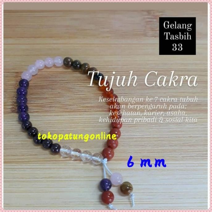 

Ready Gelang Batu Tasbih 33 Butir 7 Cakra 6 Mm