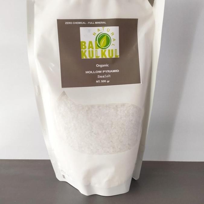 

Ready Bali Kulkul - Sea Salt Coarse Hollow Pyramid 500g ( Garam Laut Kasar Non Iodized )