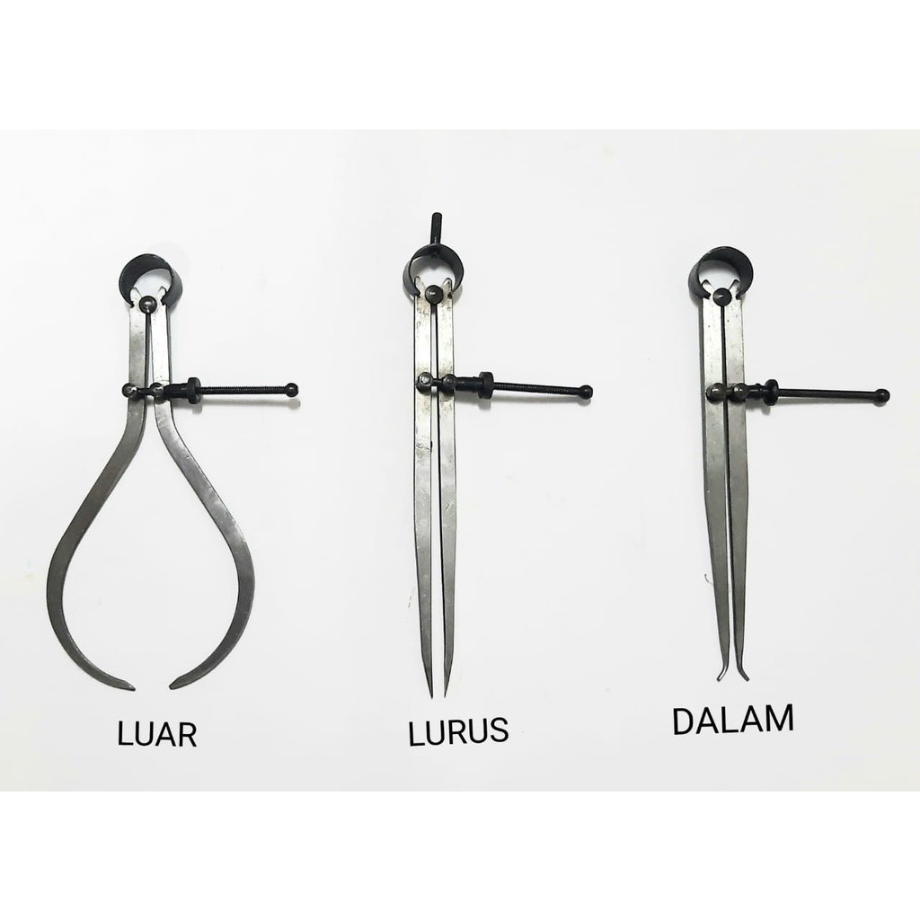Jangka Bubut Bubutan Stelan / Spring Calliper 10 " in inci inch Lurus / Luar / Dalam