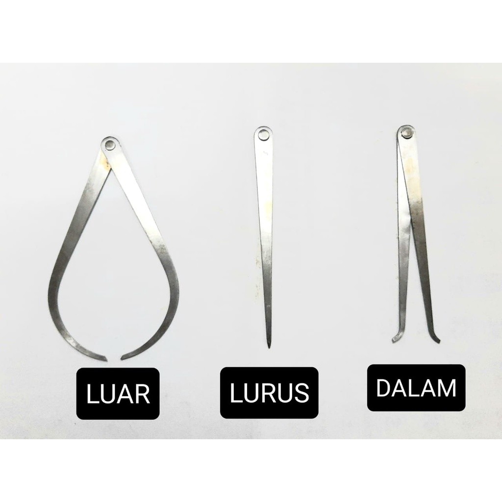 Jangka Bubut Bubutan / Sping Calliper 8 " in inci inch Lurus / Luar / Dalam