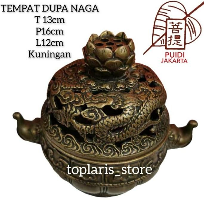 

Ready TEMPAT BAKAR DUPA/SERBUK/HIO LINGKAR MOTIF NAGA LOTUS KUNINGAN
