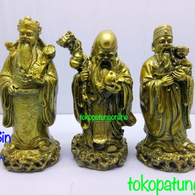 

Ready Patung Fuluso Fu Lu Shou Fiber 8in 20cm set 3PC