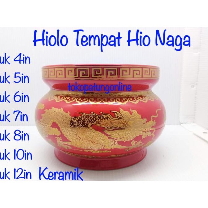 

Ready Hiolo Tempat Hio Naga Keramik Uk 8in Merah