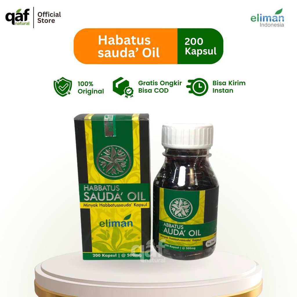 Minyak Habbatussauda Oil 200 Kapsul Eliman - Murni 100% Minyak Habbatussauda