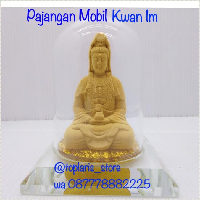 

Ready Pajangan kwan Im Duduk Mobil 4in Emas