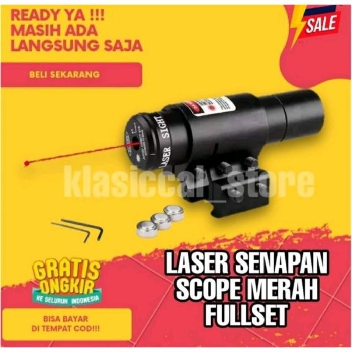 LASER SCOPE SENAPAN(MURAH) NYALA MERAH RED DOT Premium