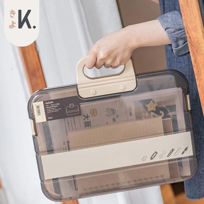 

BEBAS ONGKIR - KYO Paper Organizer Box File Document Bag Hardcase Paper Folder Bag A4