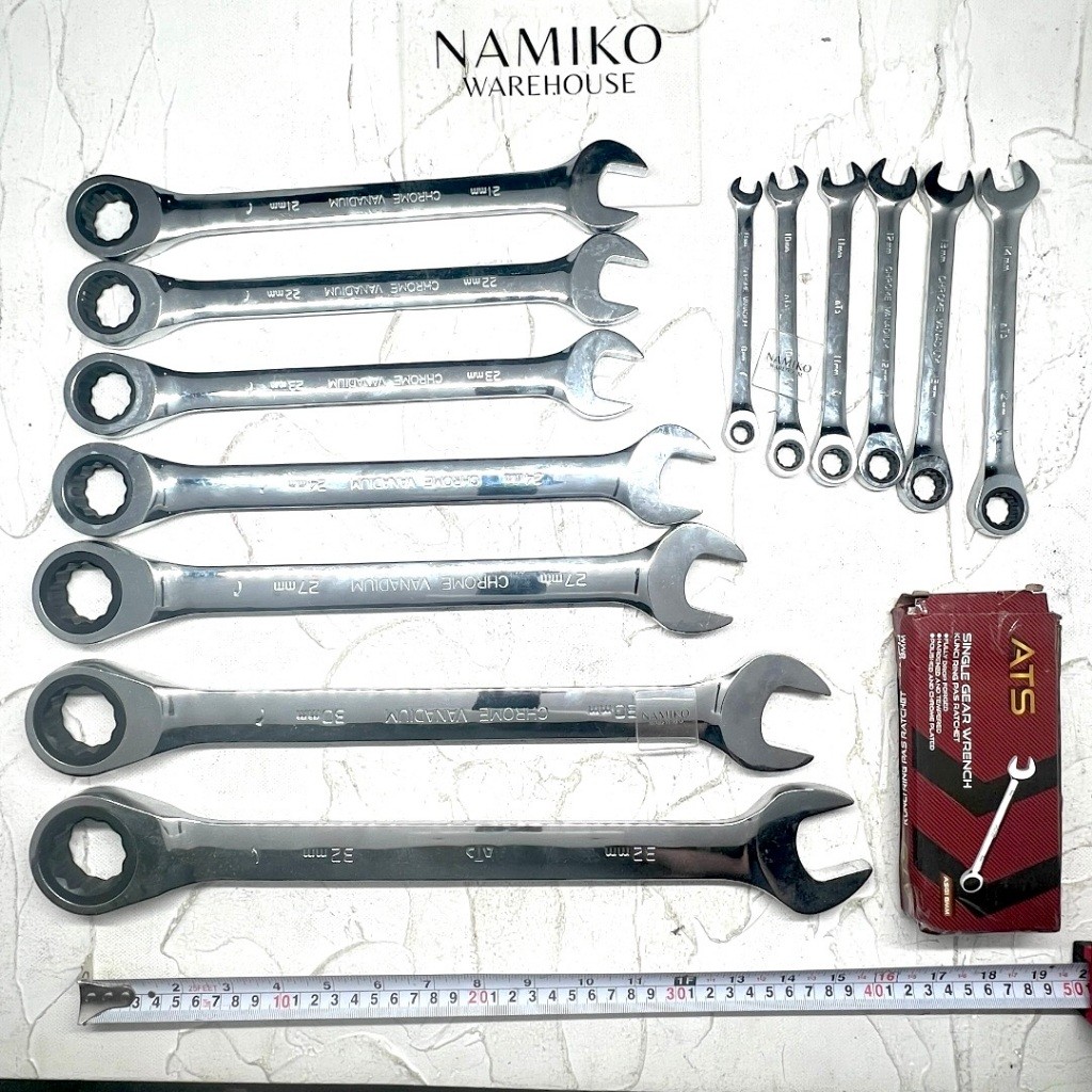 ATS Kunci ring pas ratchet Kombinasi 8 - 32 mm