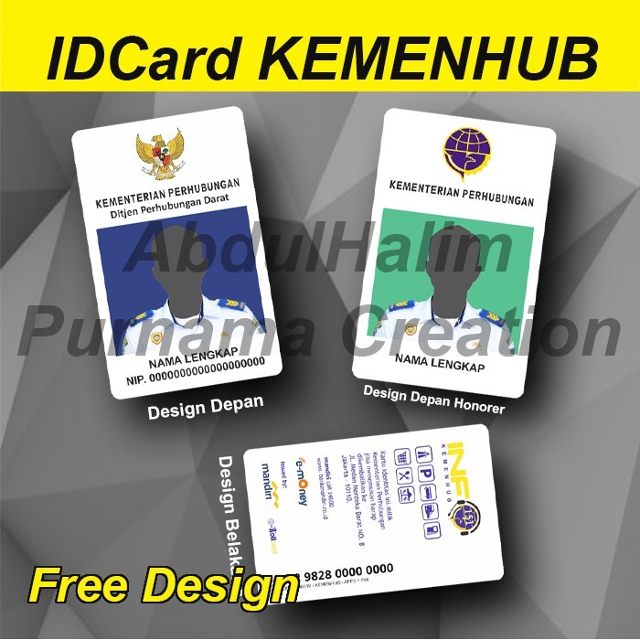 

ID CARD IDCARD KEMENHUB KEMENTERIAN PERHUBUNGAN FREE DESIGN