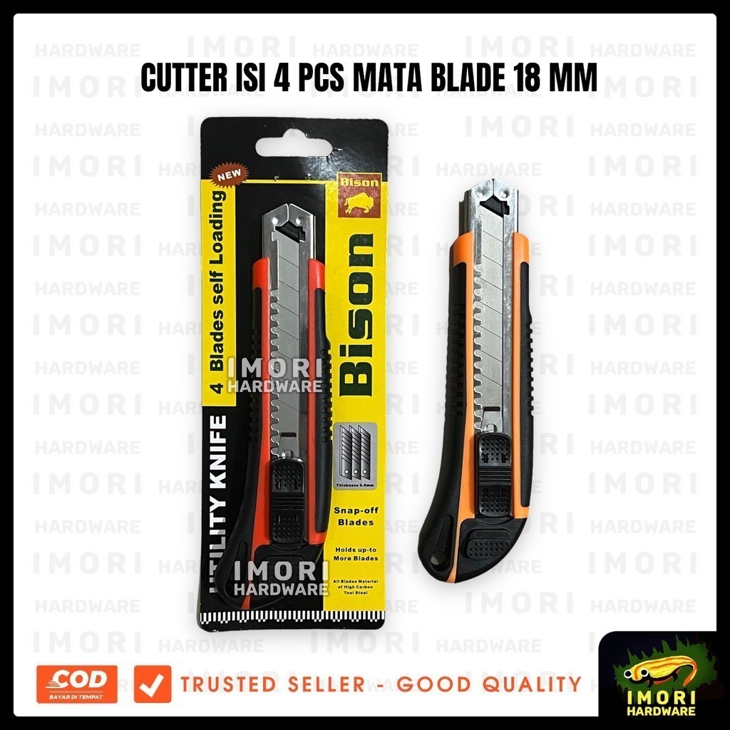 

BISON Pisau Cutter Besar Isi 4pcs Mata Blade 18 mm