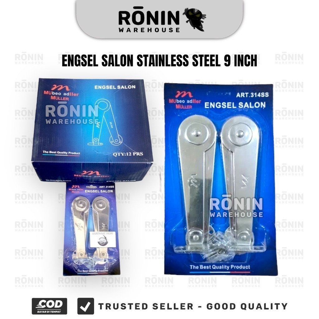 READY MULLER Engsel Salon Stainless Steel 9 " inch Sikutan Lipat Jendela Bunting