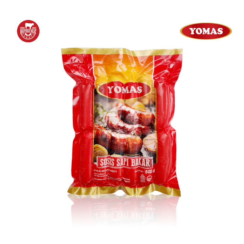 

YOMAS Sosis Sapi Bakar Mini Original 500gr, Sosis Daging Sapi Halal