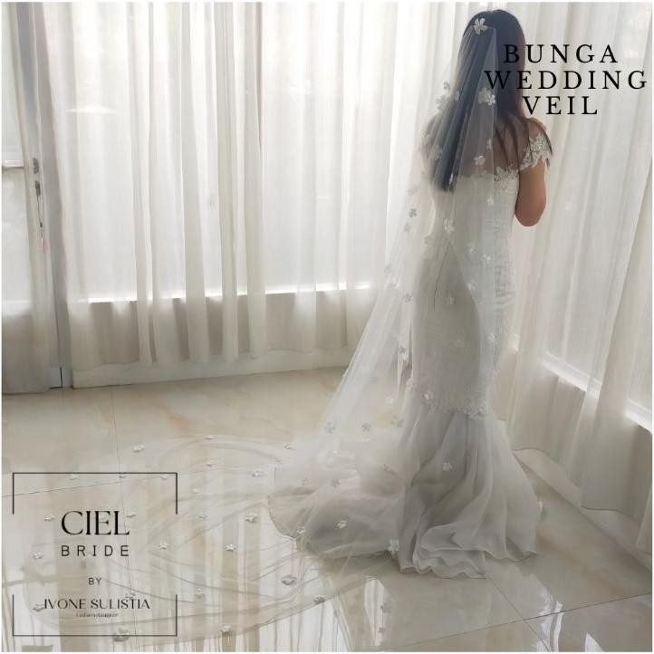 Wedding Veil Tabur Bunga Atu Layer