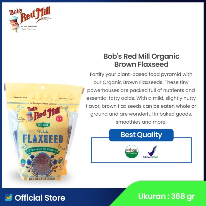 

Ready Stock Bob'S Red Mill Organic Brown Flaxseed 368 Gr