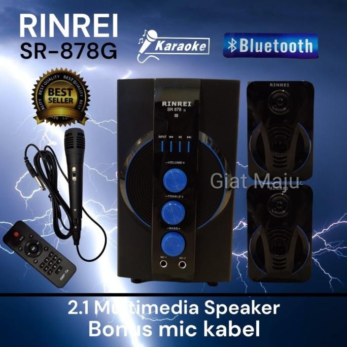 Speaker Multimedia 2.1 RINREI SR-878G Bluetooth Karaoke + Mic Kabel