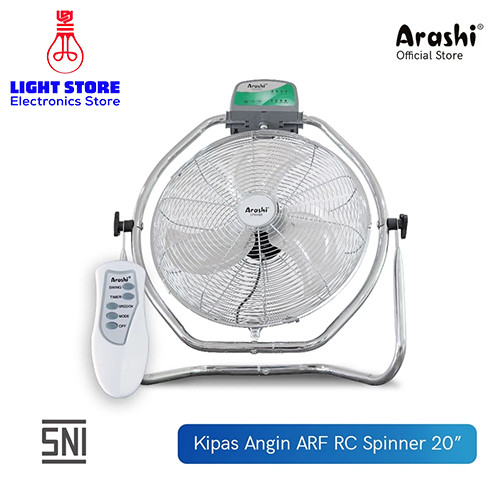 ARASHI ARF 20 RC /Spinner Floor Fan Kipas Angin Lantai & Dinding 20 Inch + Remote