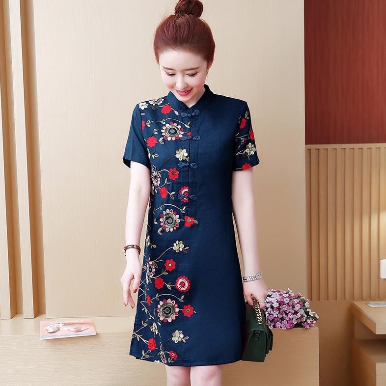 HJK AMY CHEONGSAM DRESS - PREMIUM DRESS CHEONGSAM QIPAO BIG SIZE/JUMBO