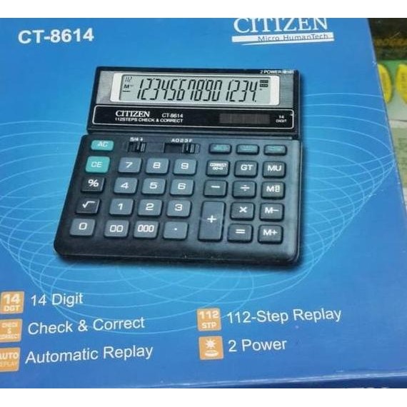

TERLARIS - jual Kalkulator CITIZEN 14 Digit Calculator CT-8614