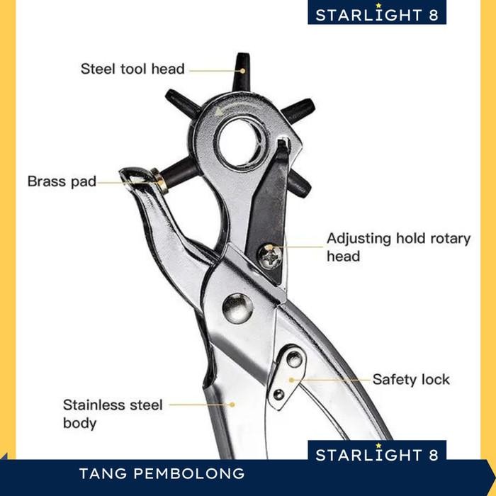 

Alat Pembolong Gesper Tali Ikat Pinggang Tang Punch Plier 5 Lubang