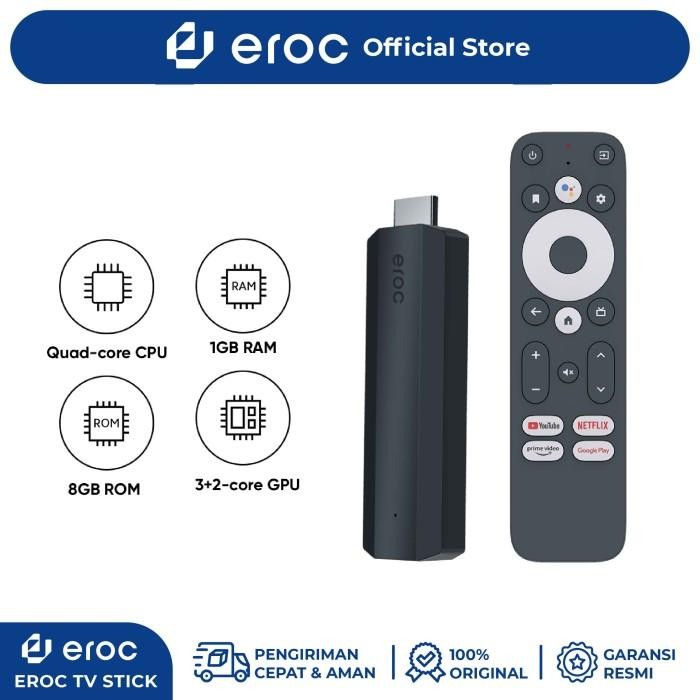 Eroc Tv Stick Android 11 - Full Hd - Wifi - Google Assistant - F1