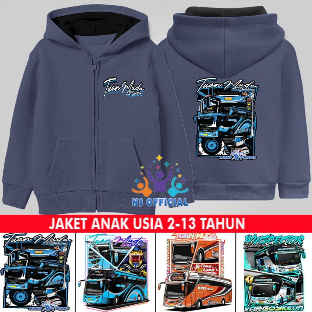 Baju Anak Halus & Tebal Jaket Bus Anak Laki Laki Umur 2 3 4 5 6 7 8 9 10 11 12 13 Tahun / Jacket