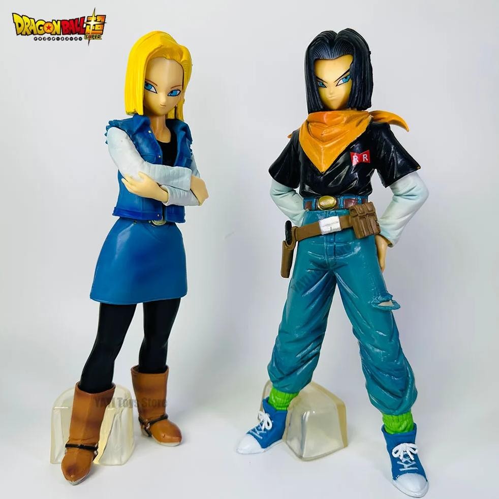 25CM Dragon Ball Z Android 17 18 Anime Figure Android 18 PVC Action Figures Collection Model Toys fo