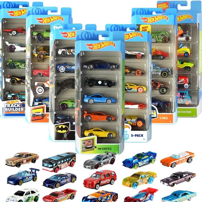 Original Hot Wheels Car 5 Pack Diecast 1/64 Vehicles Fast & Furious Exposed Engines City Batman Stre