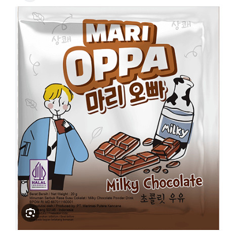 

Mari Oppa Milky Chocolate 1 Renceng Isi 5 Original 100%