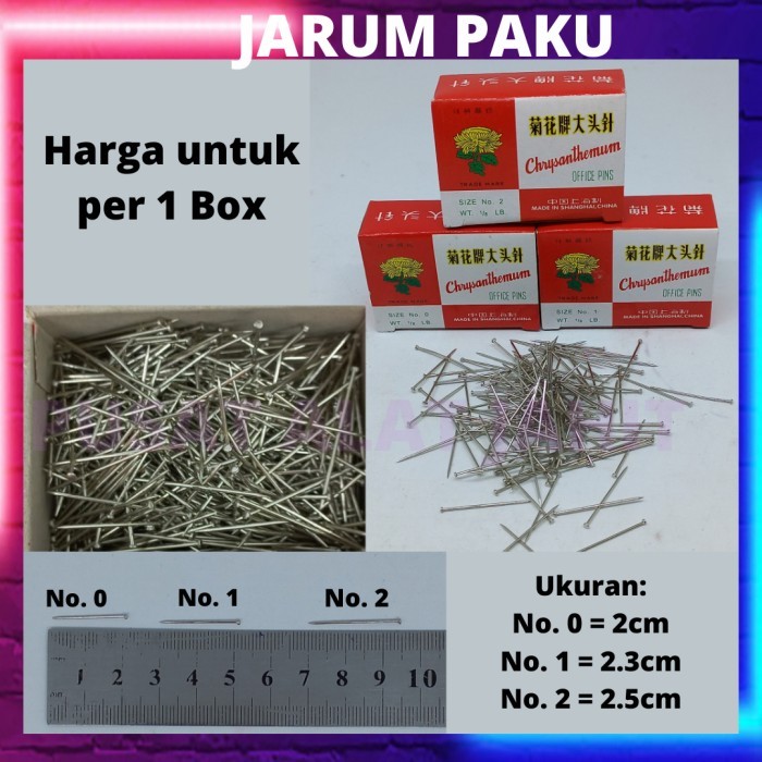 TERBARU JARUM PENTUL PAKU BESI KECIL JILBAB HIJAB ANTI NYANGKUT SIZE NO 1 2 CM