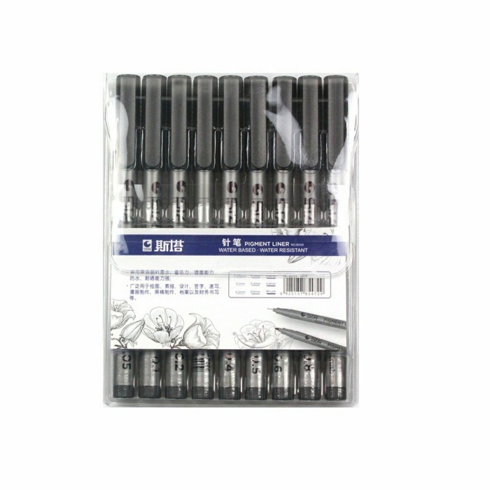

TERBARU STA pigment liner (drawing pen) set 9 pcs