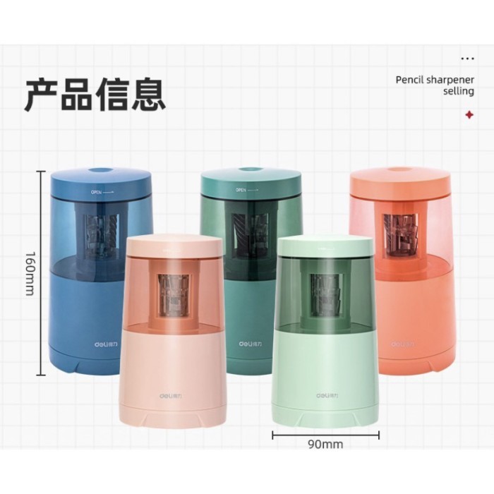 

TERBARU Deli Electric Pencil Sharpener / Rautan Pensil Otomatis Berbagai Warna BISA GOSEND!