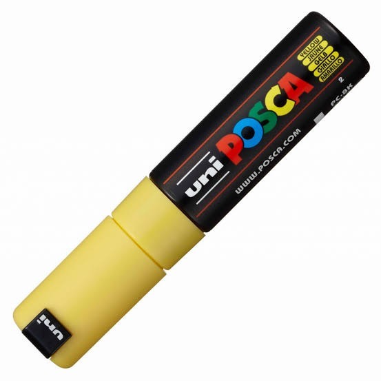 

TERBARU Uni Posca PC-8K Yellow - Broad Chissel Tip 8.0mm Paint Marker Kuning