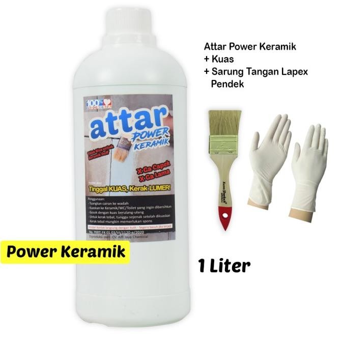 Paket ATTAR Power KERAMIK WC / Toilet 1 Liter + Sarung Tangan Pendek